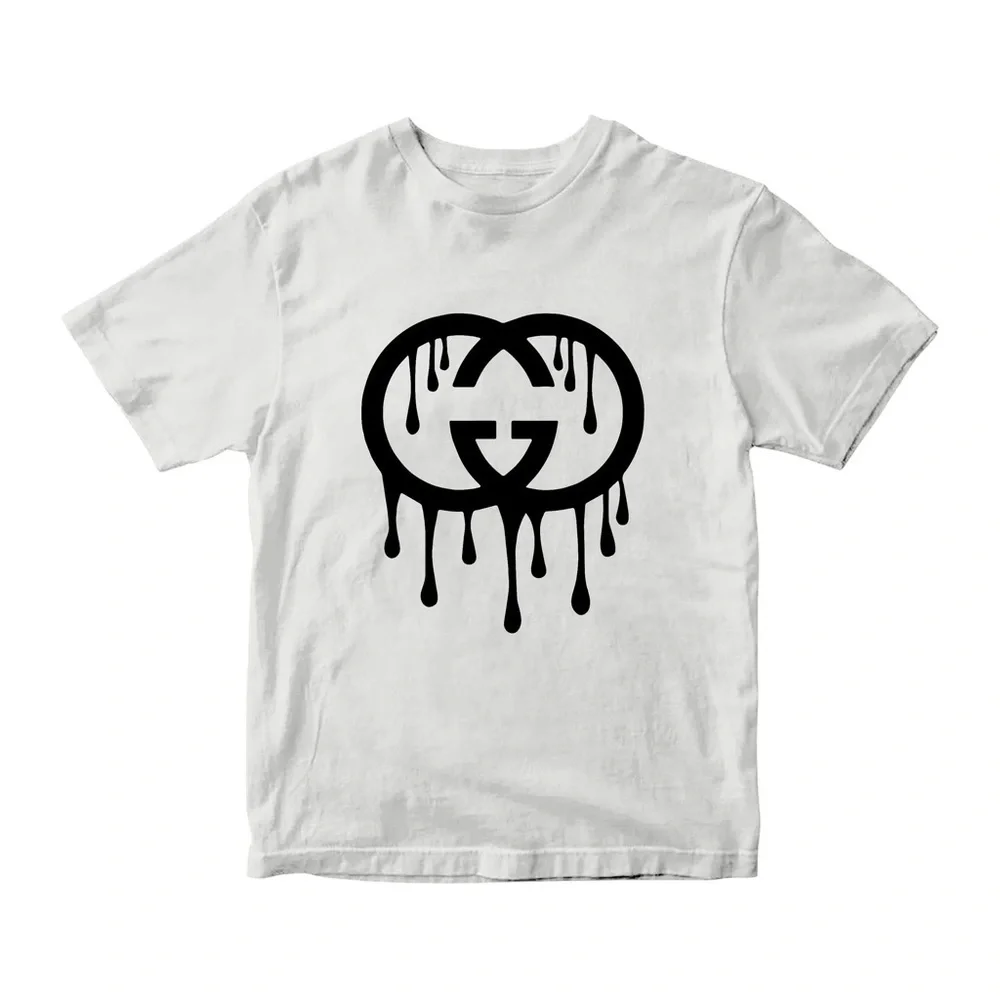 Dripping GG Logo Shirt | Designer Inspired Streetwear Tee | Unisex Black White